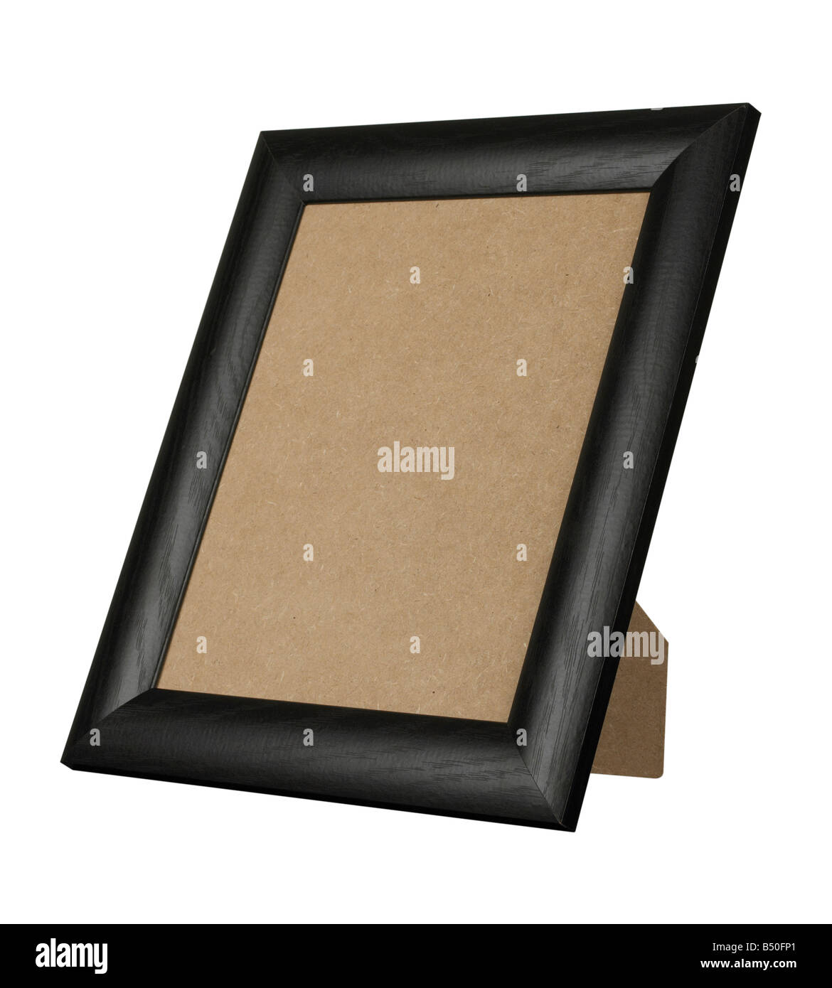 PICTURE FRAME BLACK WOOD STAND STANDING Stock Photo