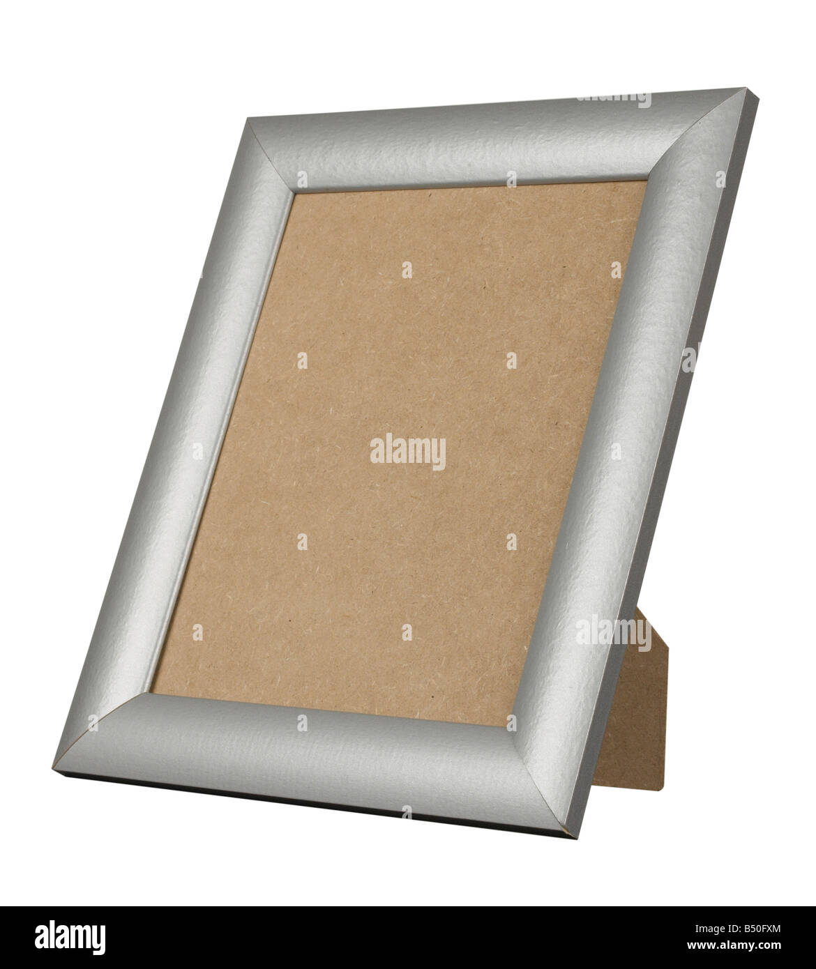 PICTURE FRAME SILVER WOOD STAND STANDING Stock Photo