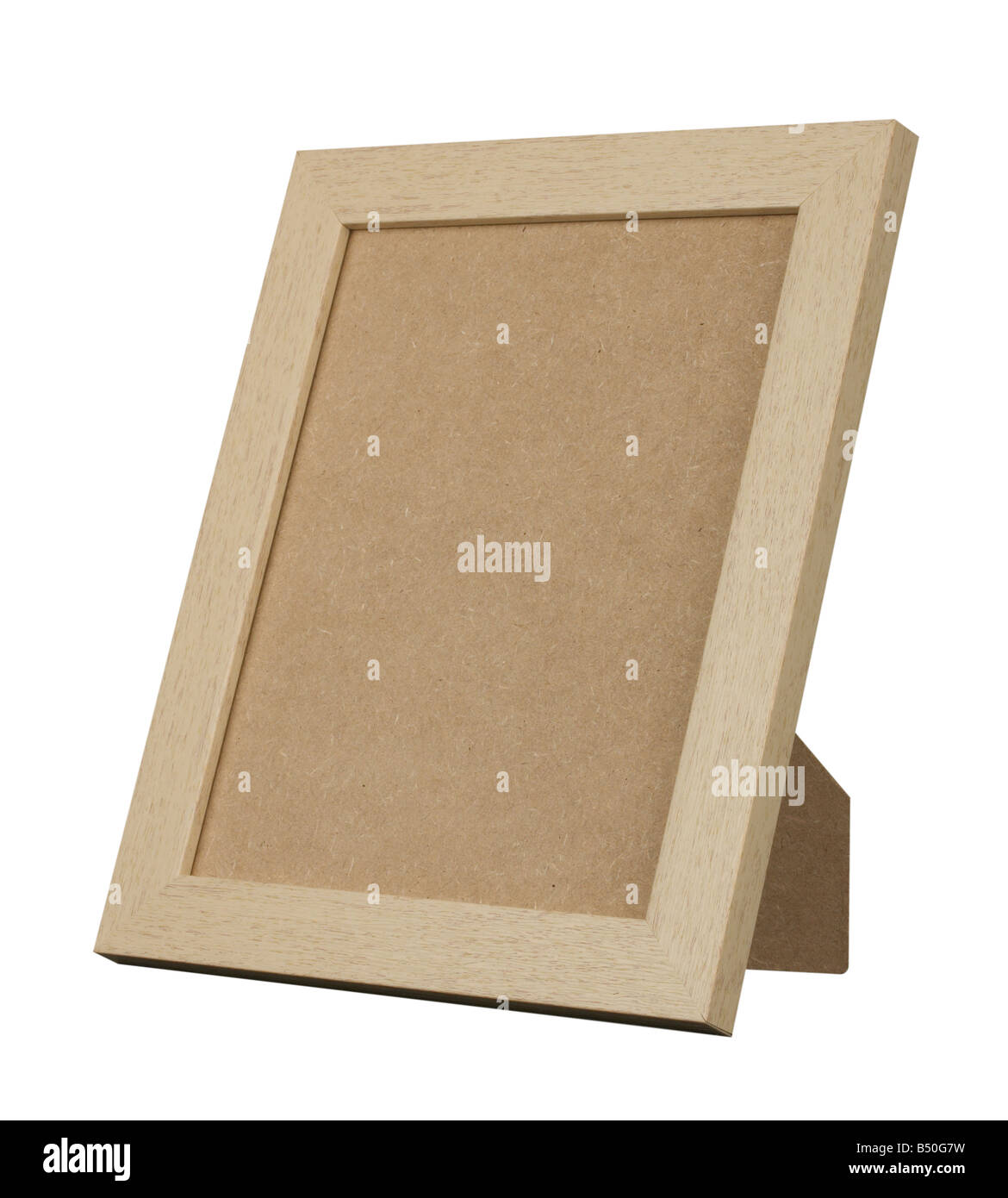 PICTURE FRAME PALE WOOD STAND STANDING UPRIGHT Stock Photo