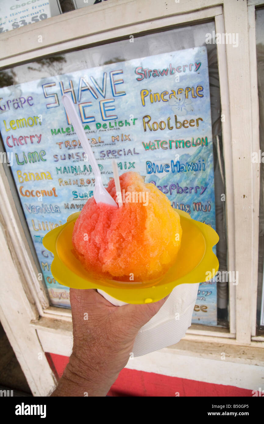 Aoki s Shave Ice Haleiwa Oahu Hawaii Stock Photo Alamy