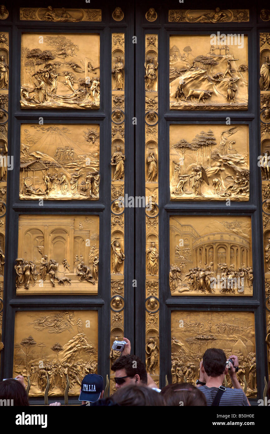 Ornate bronze doors , The Baptistry , Florence , Italy Stock Photo Alamy