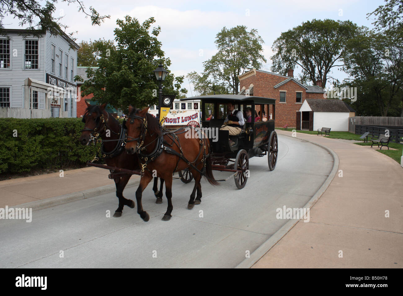 Horse drawn Carriage- Greenfield village Dearborn,MI Stock Photo