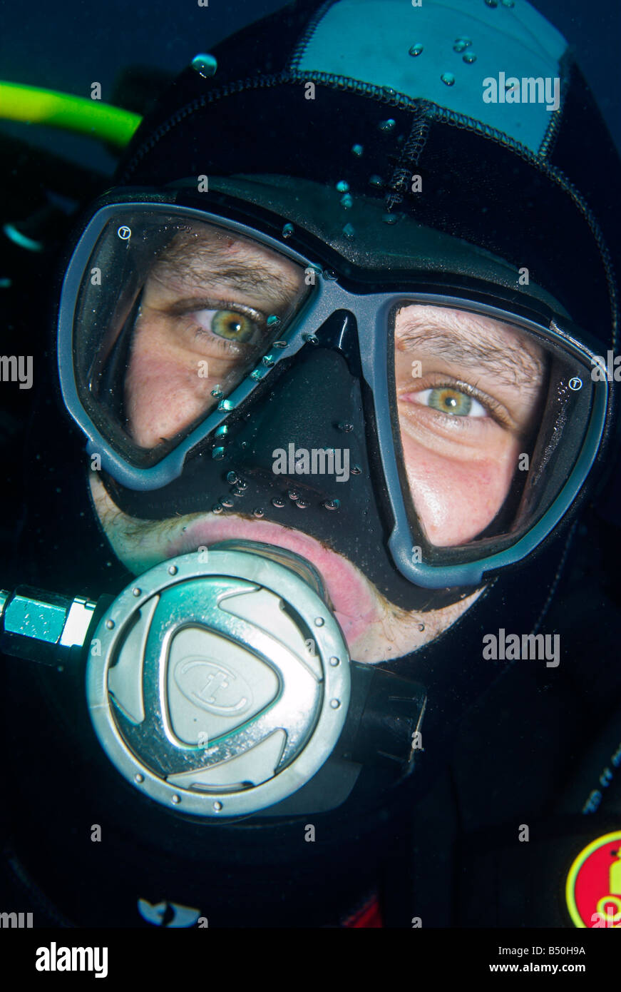 Scuba diver underwater Stock Photo