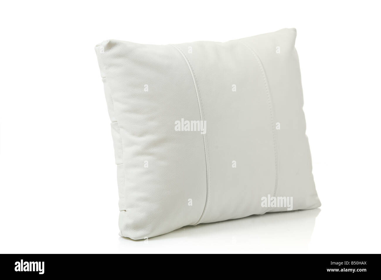 White leather pillow Stock Photo - Alamy