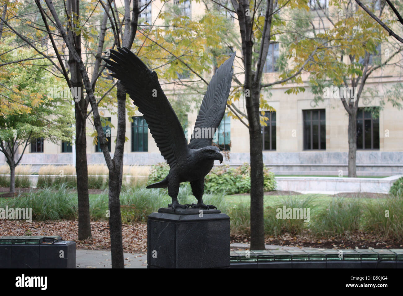 statue of an eagle in a park Columbus Ohio USA Stock Photo