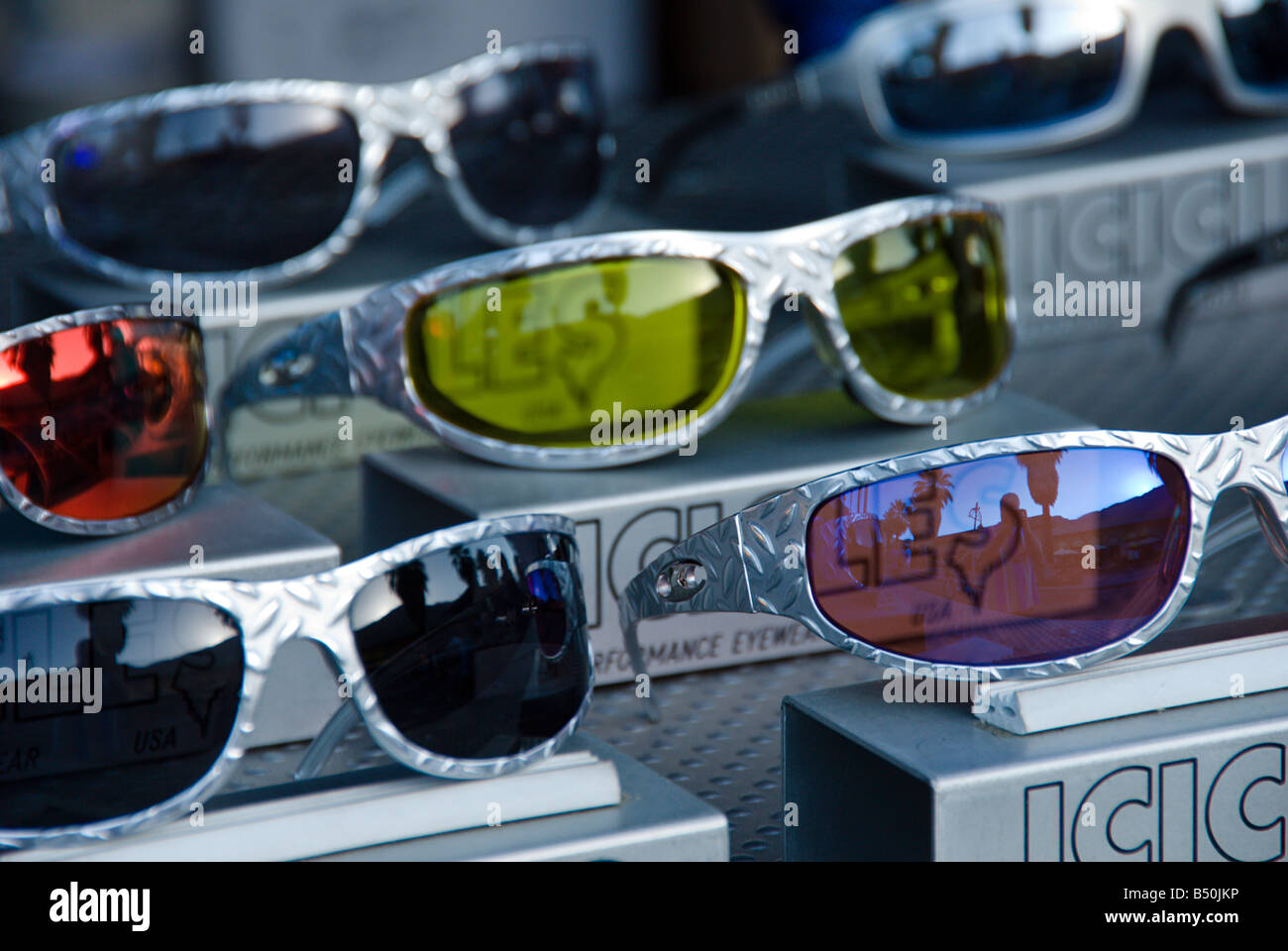 Harley-Davidson motorcycle glasses American Heat Palm Springs CA Motorcycle & Hot Rod Weekend Stock Photo