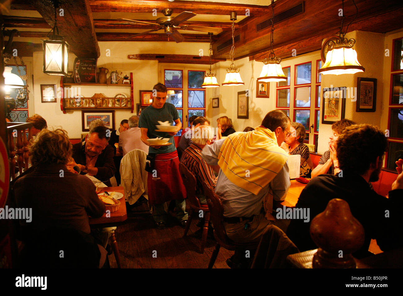 Sep 2008 Schendy restaurant a traditional winstub Colmar Alsace France Stock Photo