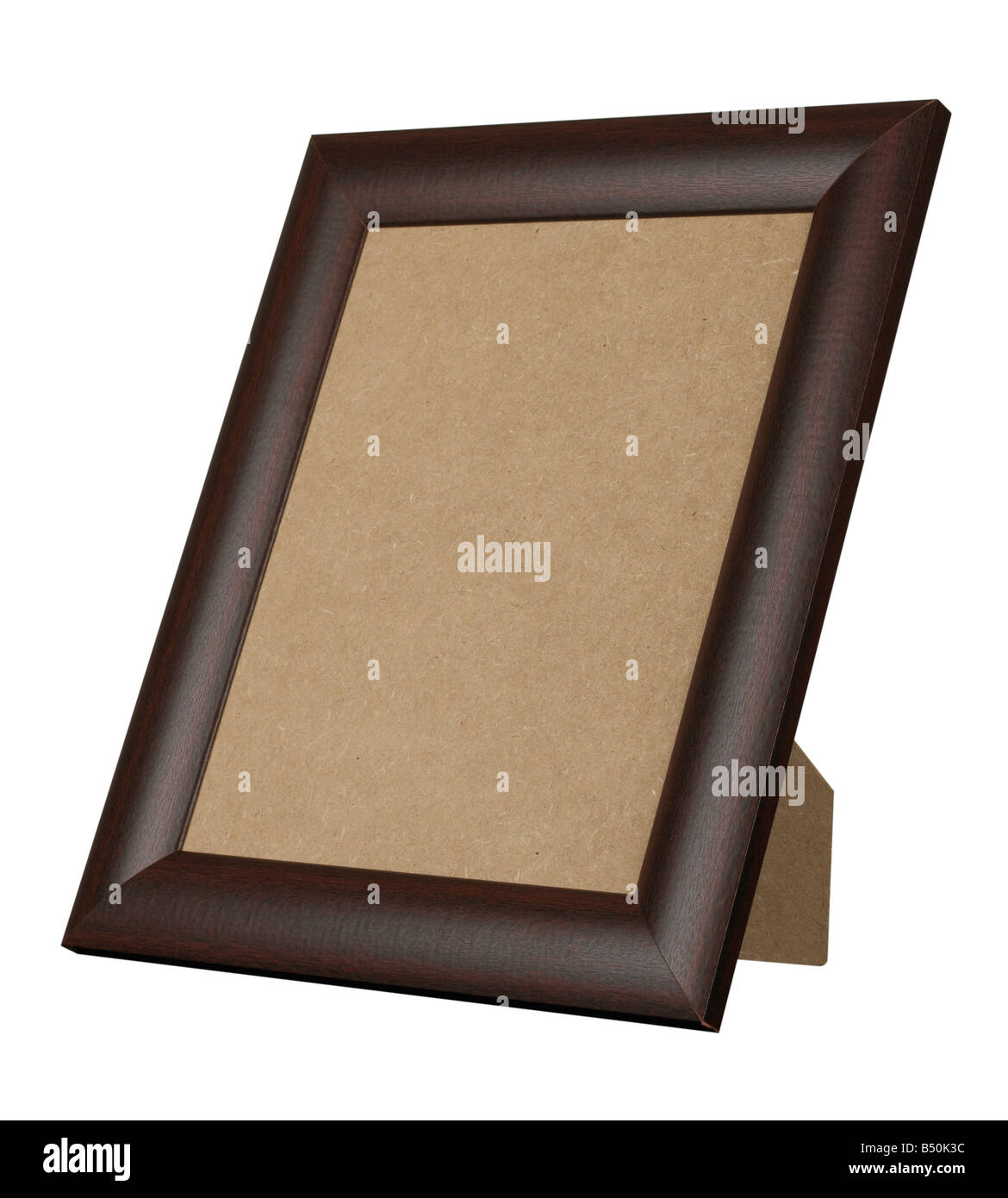 DARK WOOD PICTURE FRAME STANDING UPRIGHT Stock Photo