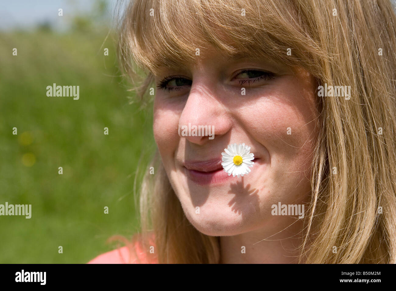Young girl on the meadow - Junges Mädchen auf der Wiese Stock Photo