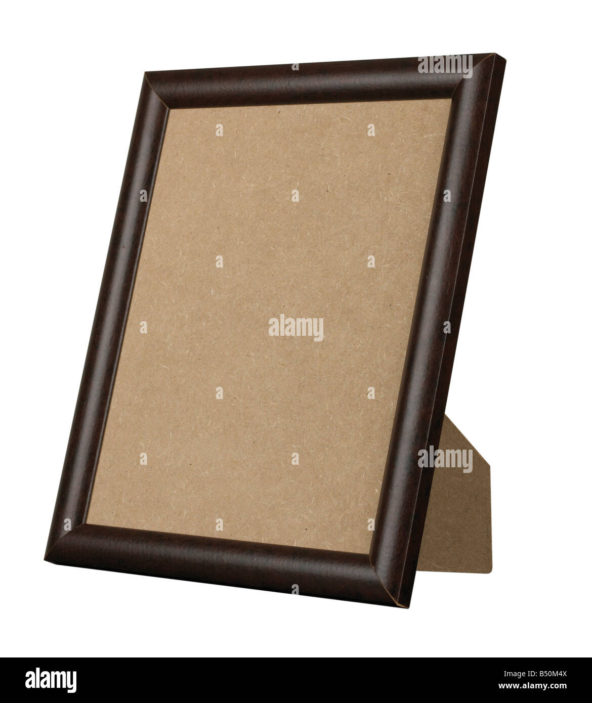 DARK WOOD PICTURE FRAME STANDING UPRIGHT Stock Photo