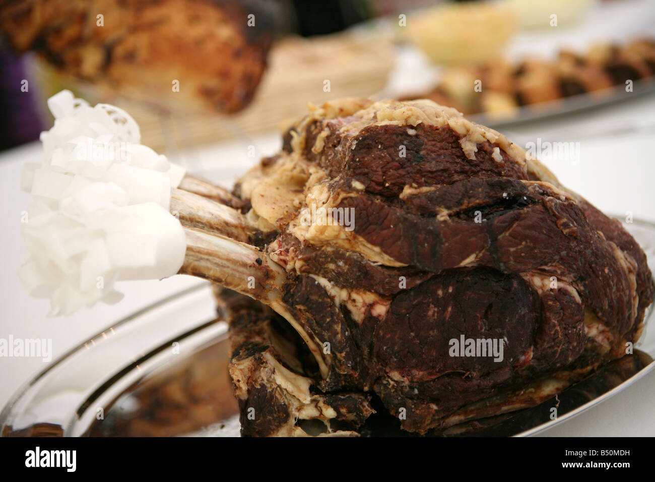 Beef joint at a carvery buffet Stock Photo Alamy