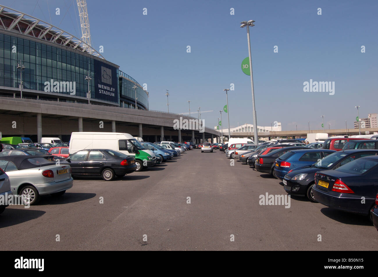 Car Park at Wembley Market, Wembley, London, England, Uk Stock Photo