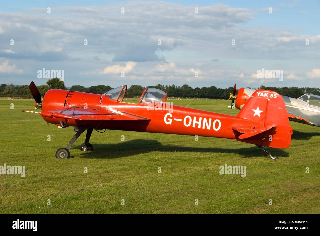 Yak 55 Aircraft on the ground at Headcorn aerodrome,  England Stock Photo