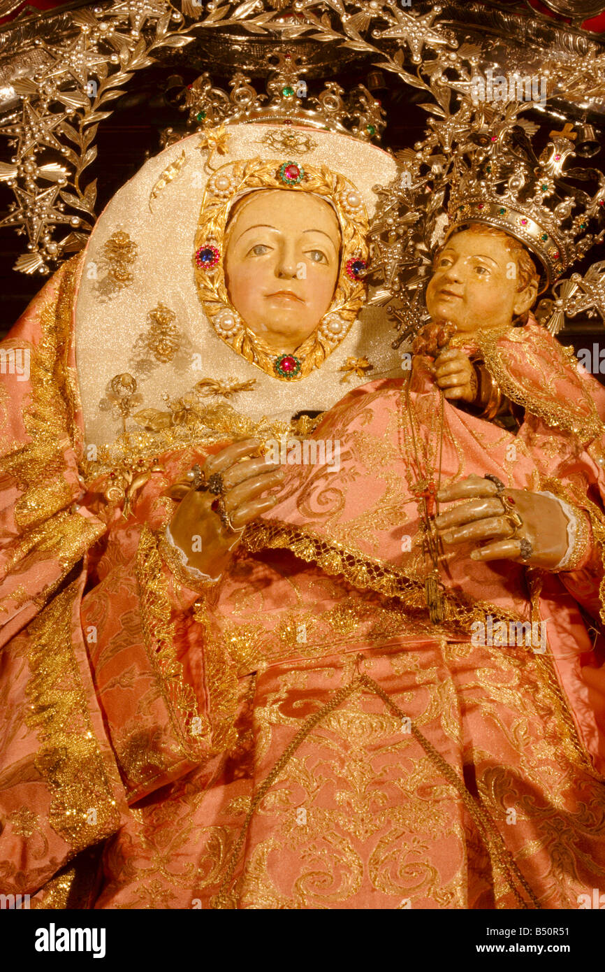 Statue of La Virgen del Pino, the patron saint of Gran Canaria. Stock Photo