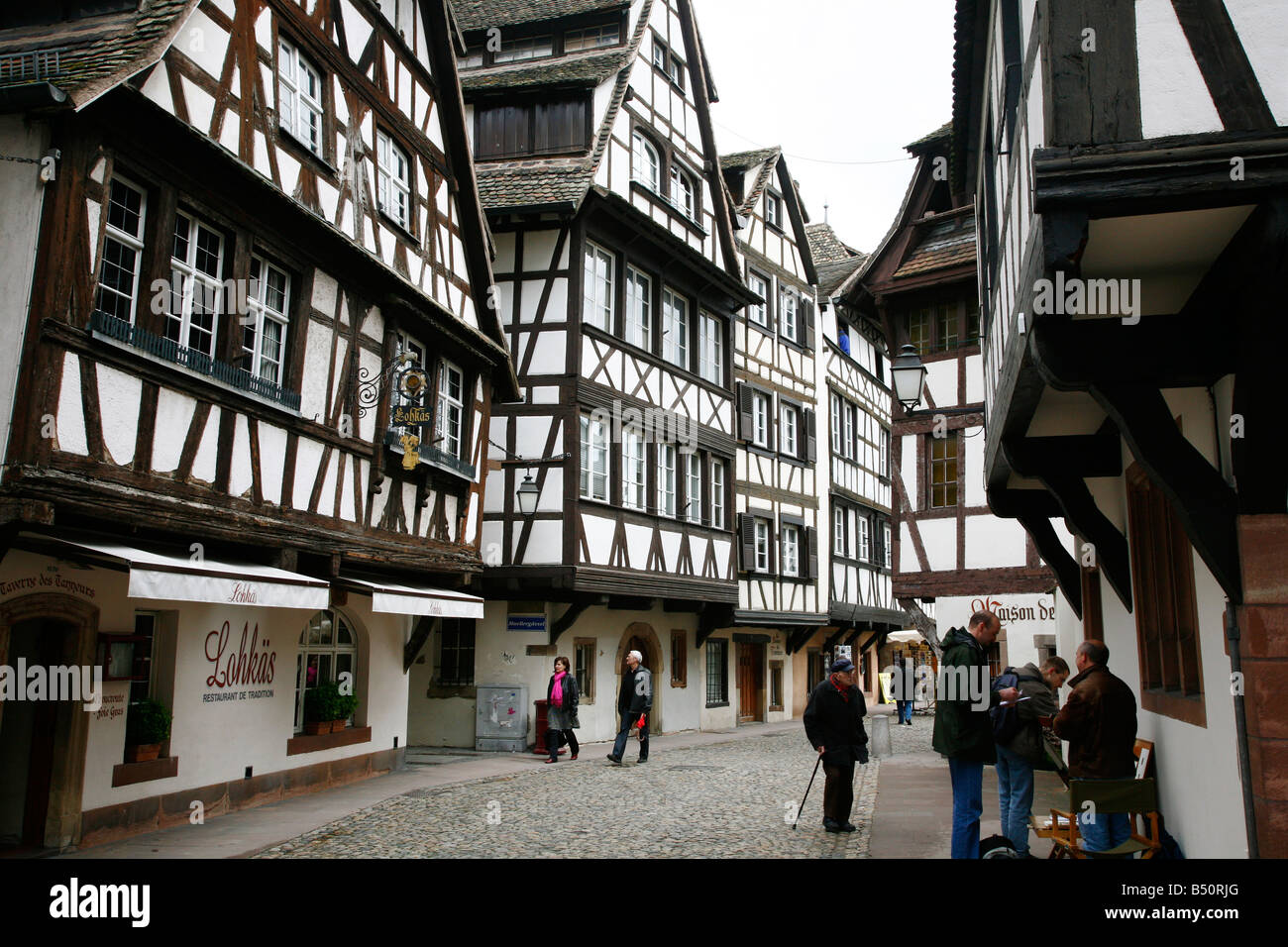Sep 2008 - Half timbered houses in Petite France Strasbourg Alsace France Stock Photo