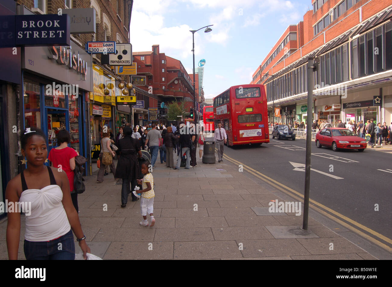 Shoppers at Woodgreen high Street, London, England, Uk Stock Photo Alamy