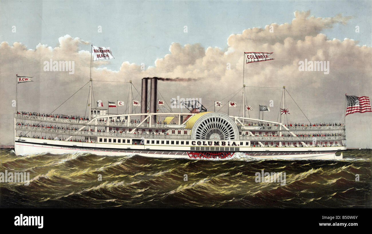 Ocean Excursion Steamer build 1870 to 1880 Stock Photo Alamy