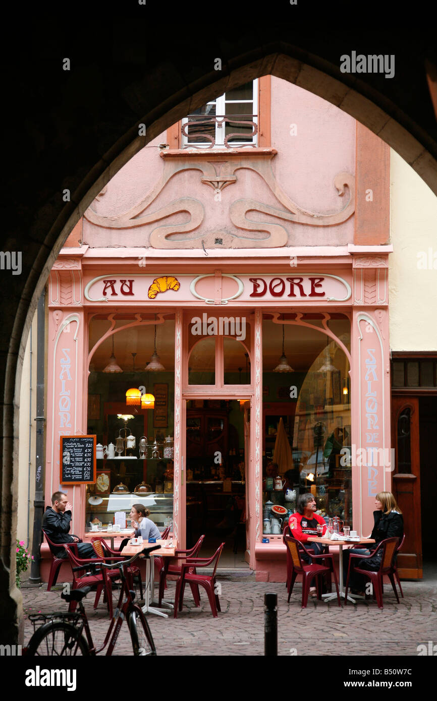 Sep 2008 Au Dore cafe in Colmar Alsace France Stock Photo
