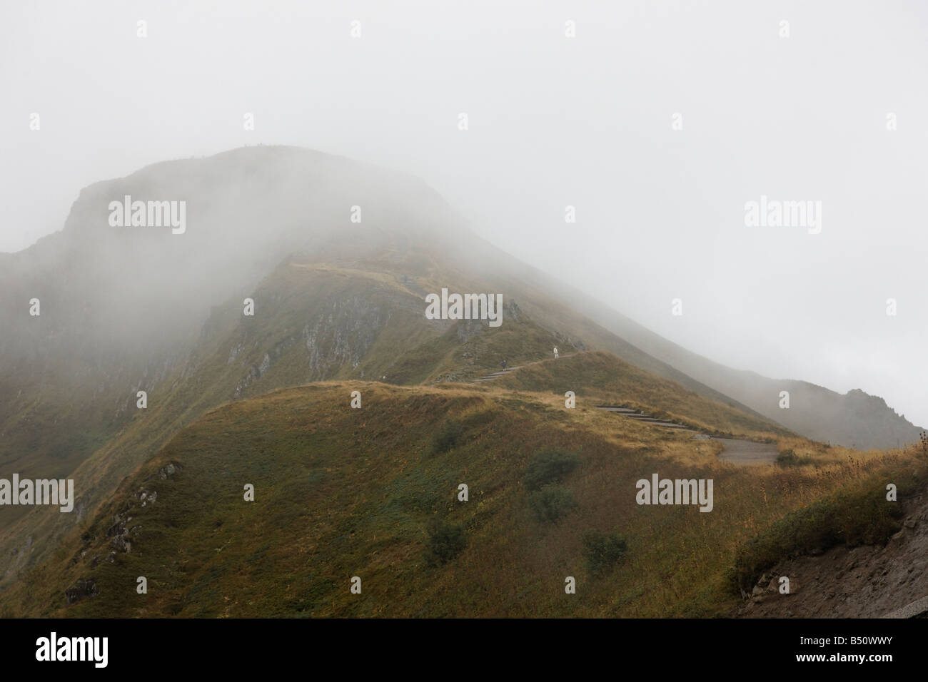 Low cloud over the Puy Mary, France Stock Photo