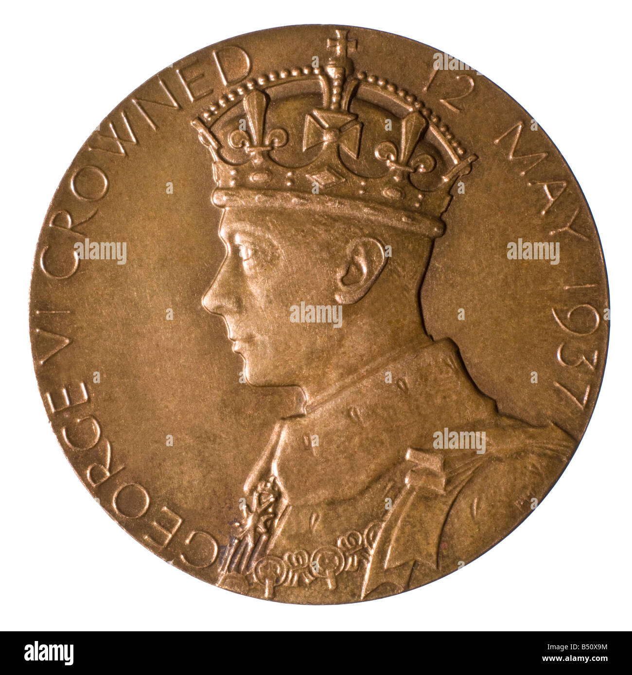 Medallion commemorating the Coronation of King George VI 1937 Stock Photo