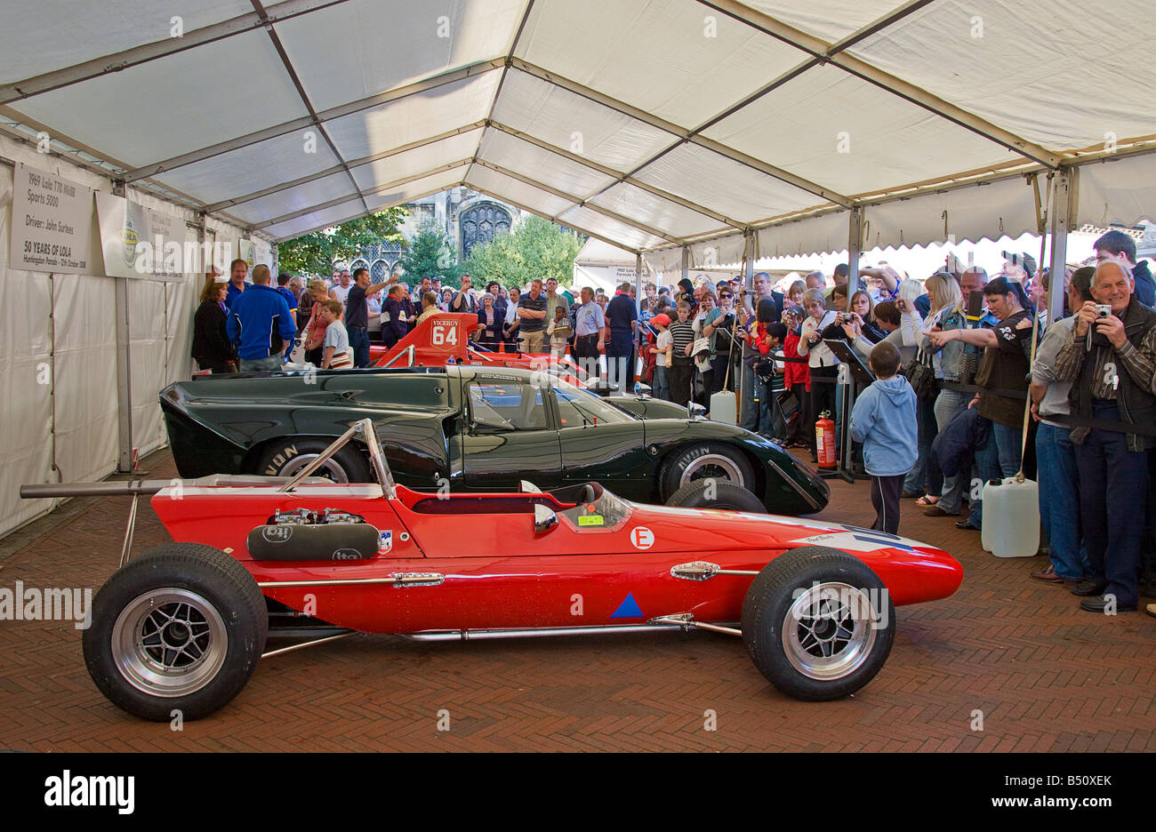 Lola T100 Formula 2, 1967, used by J.Surtees racing team in 1970, on show to the public during Lola,s 50th Anniversary. Stock Photo