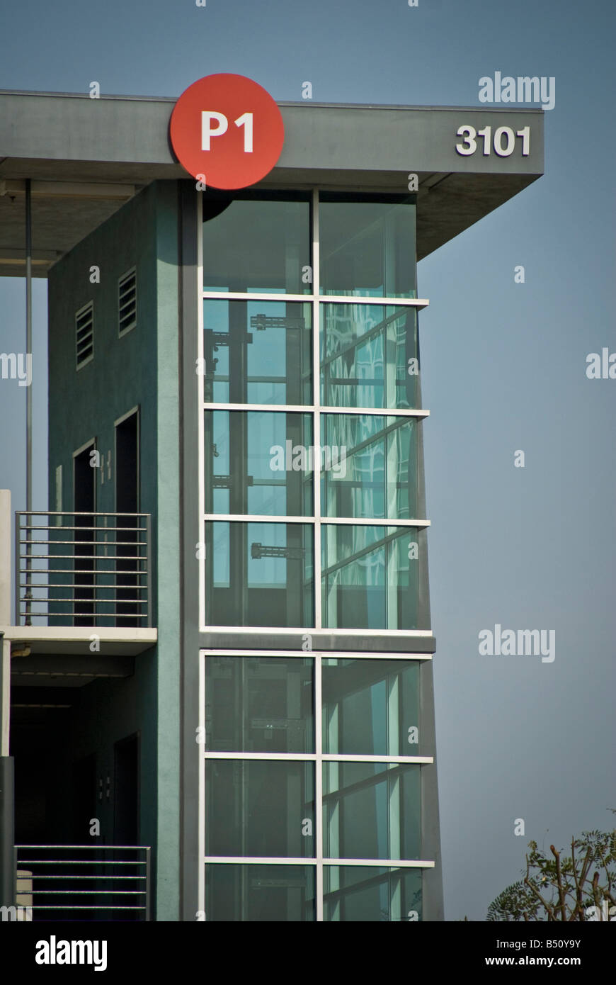 Glass elevator parking structure university campus irvine hires stock