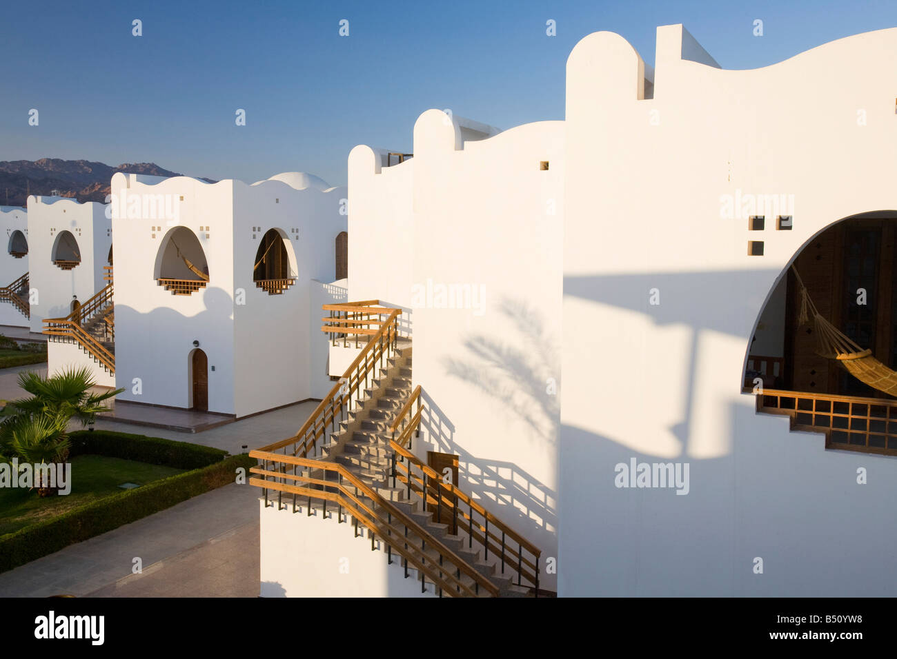 The four star Dahab Hilton hotel resort in Dahab in the Sinai Desert in Egypt Stock Photo