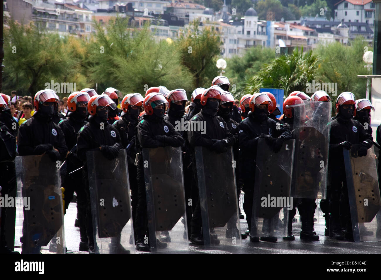 Riot Police During An ETA Protest In San Sebastian Stock Photo - Alamy