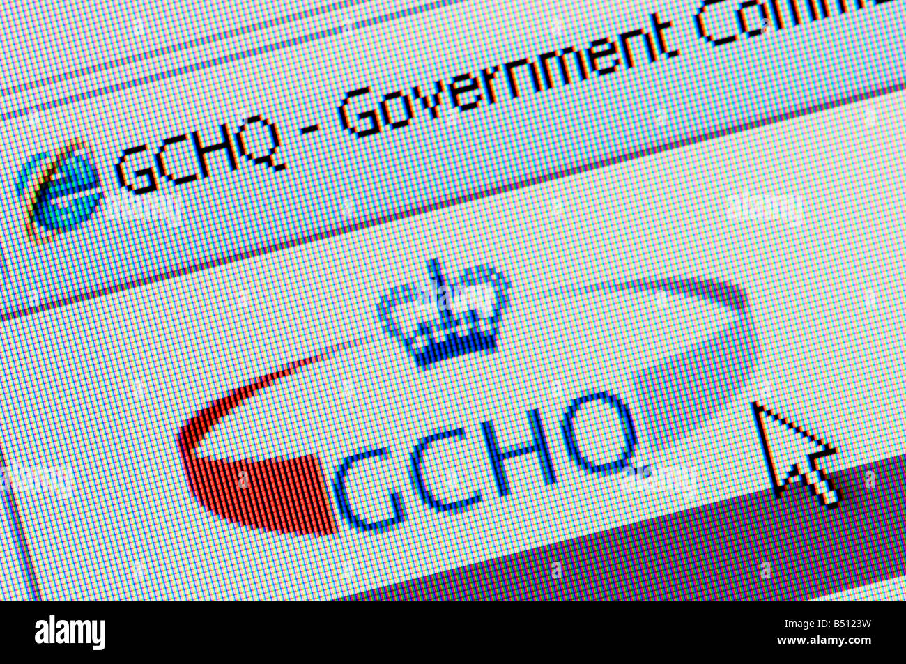 Macro screenshot of GCHQ UK government communications website Editorial use only Stock Photo