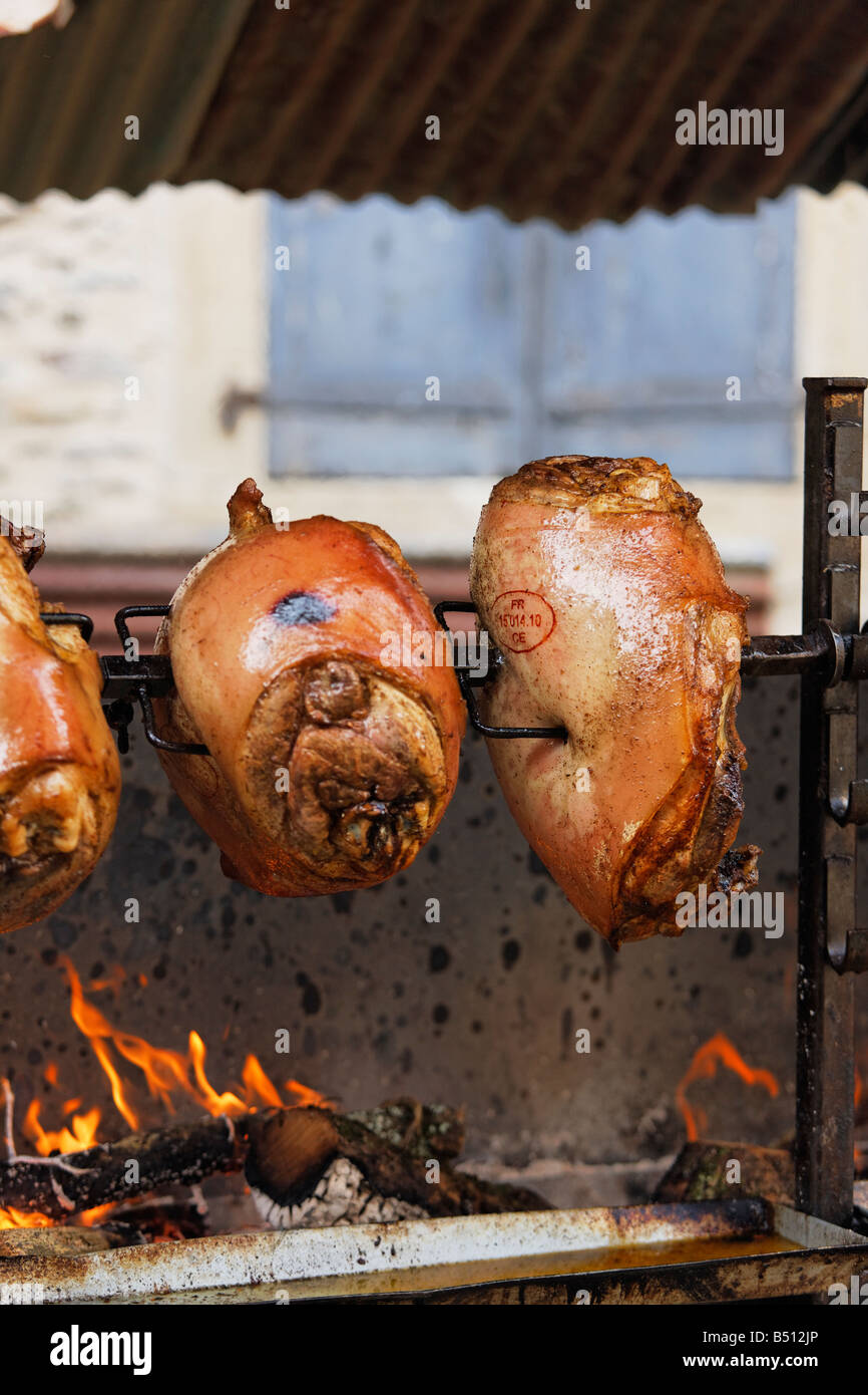 A medieval spit roast Stock Photo