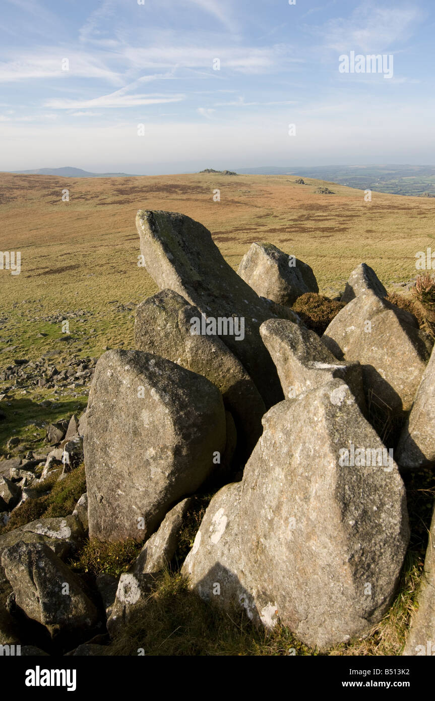 Carn Menyn Carn Meini rocky dolerite outcrop Pembrokeshire south west wales the source of the 82 bluestones for Stonehenge Stock Photo