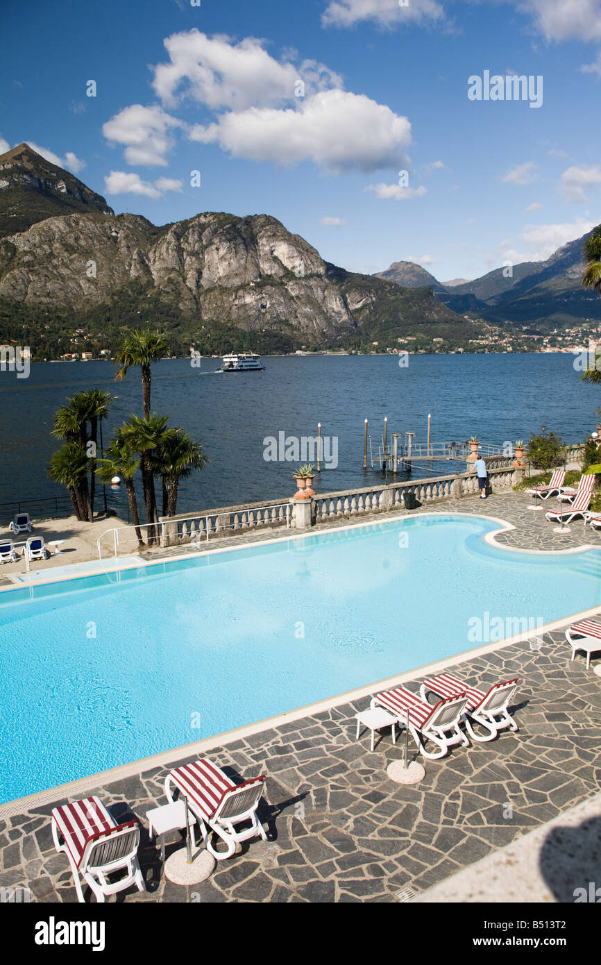 Hotel Villa Serbelloni exterior with swimming-pool, Bellagio, Como, Italy Stock Photo