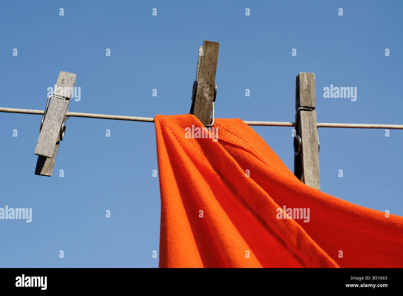 shirt pegged on a washing line Stock Photo Alamy