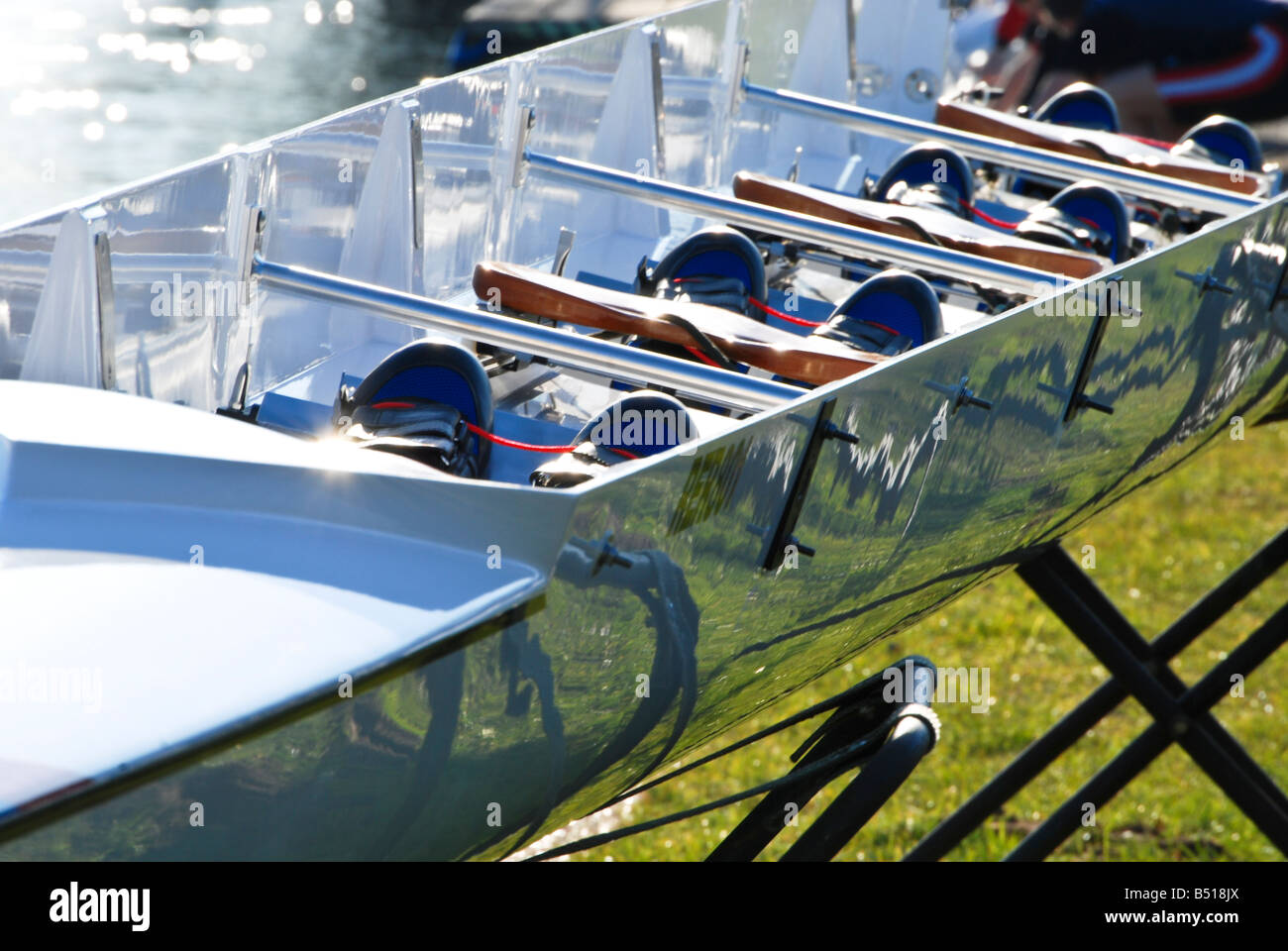 An eight rowing boat dismantled and ready for transportation Stock ...
