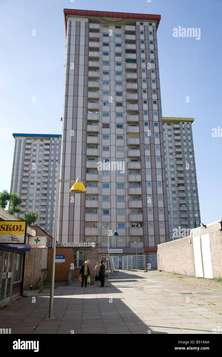 local authority high rise housing on the edge of Somers Town Camden