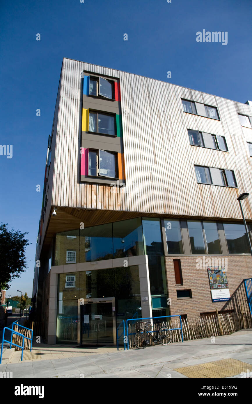 modern inner city school in Somers Town Camden London St Mary and St Pancras Church of England Primary School Stock Photo