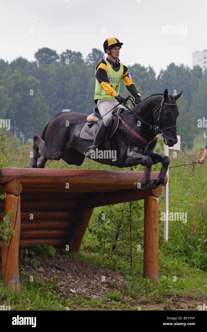Three Day Event rider taking part in the cross country phase at the ...