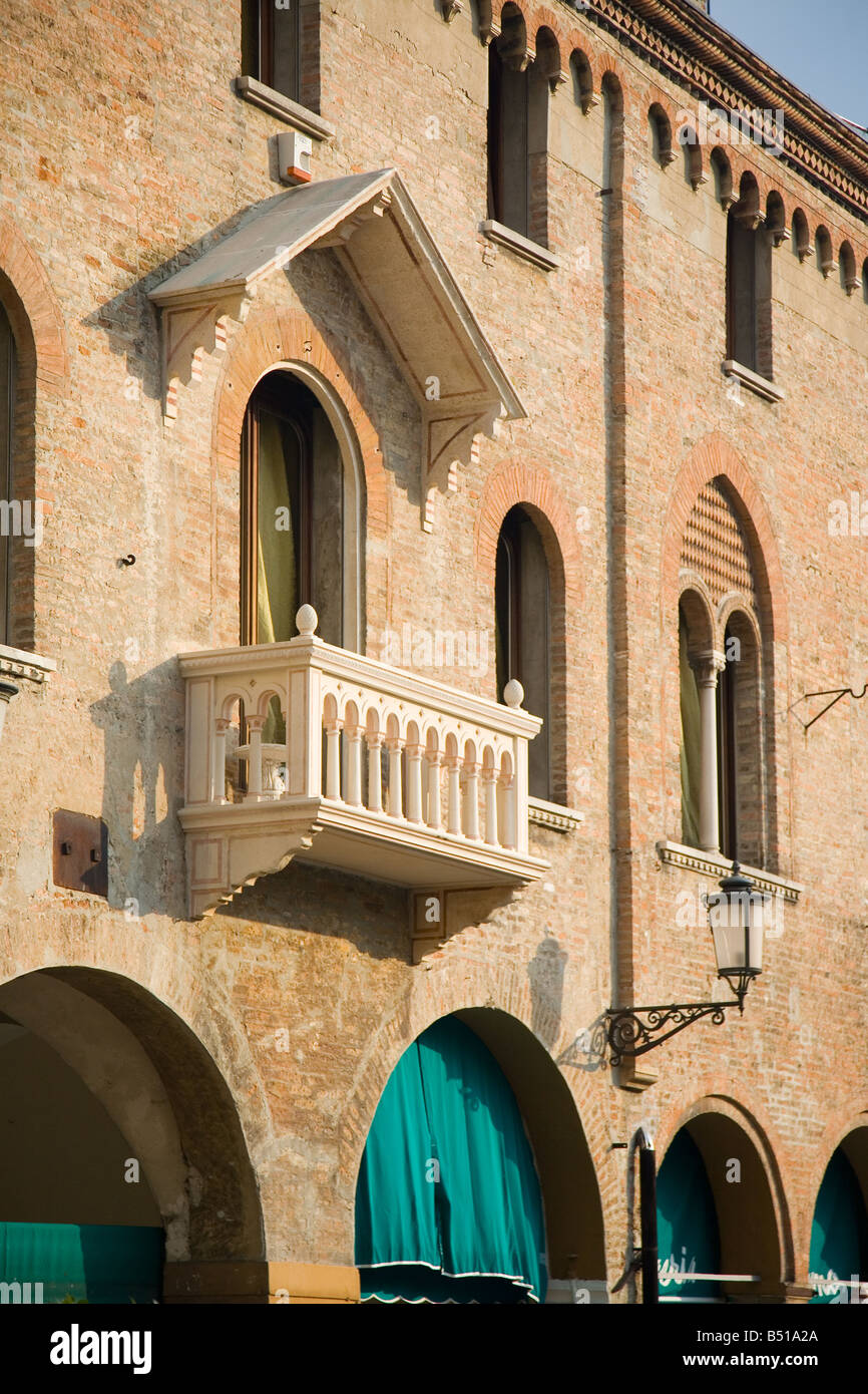 Windows and balcony in the university town of Padua, North Italy Stock Photo