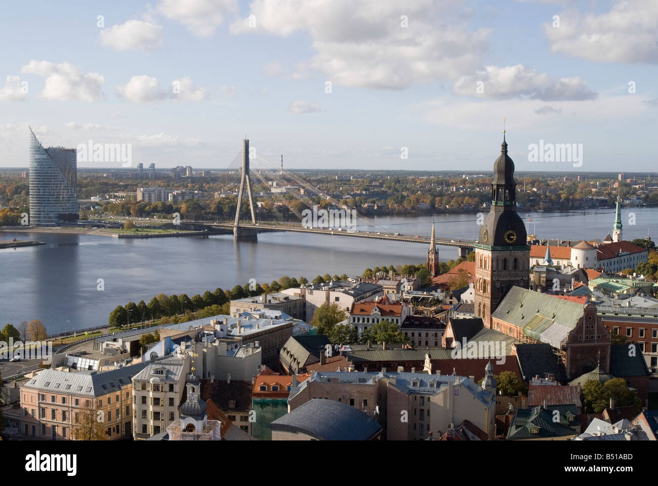 Riga and Daugava River Latvia Stock Photo