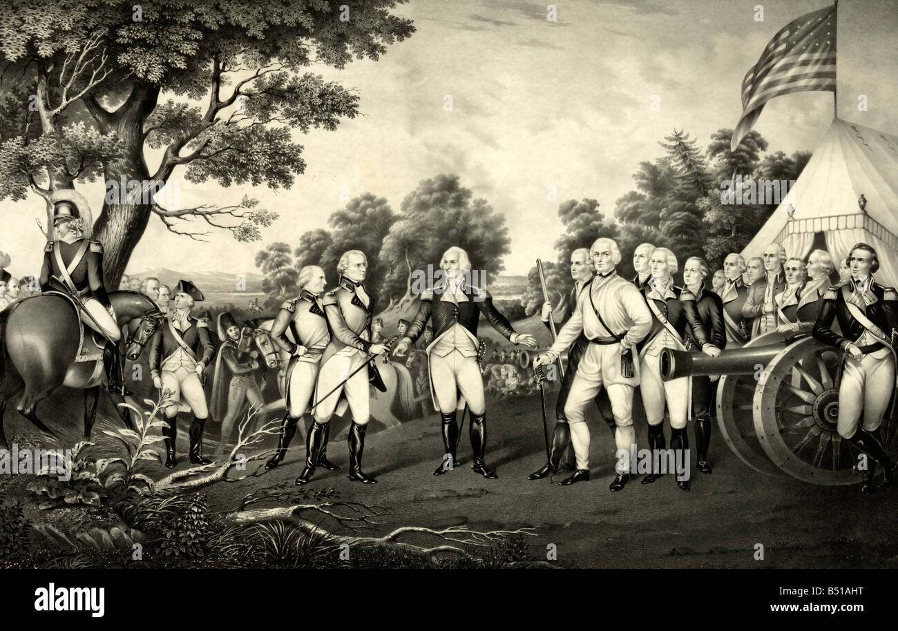 Surrender of General Burgoyne at Saratoga N.Y. Oct. 17th. 1777 Stock Photo