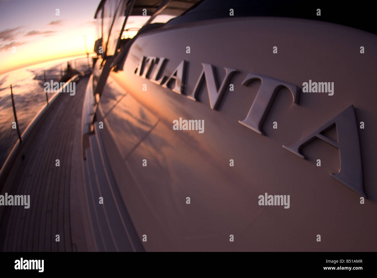 The Sailing Yacht "Atlanta Cruising the Bahamas Stock Photo - Alamy