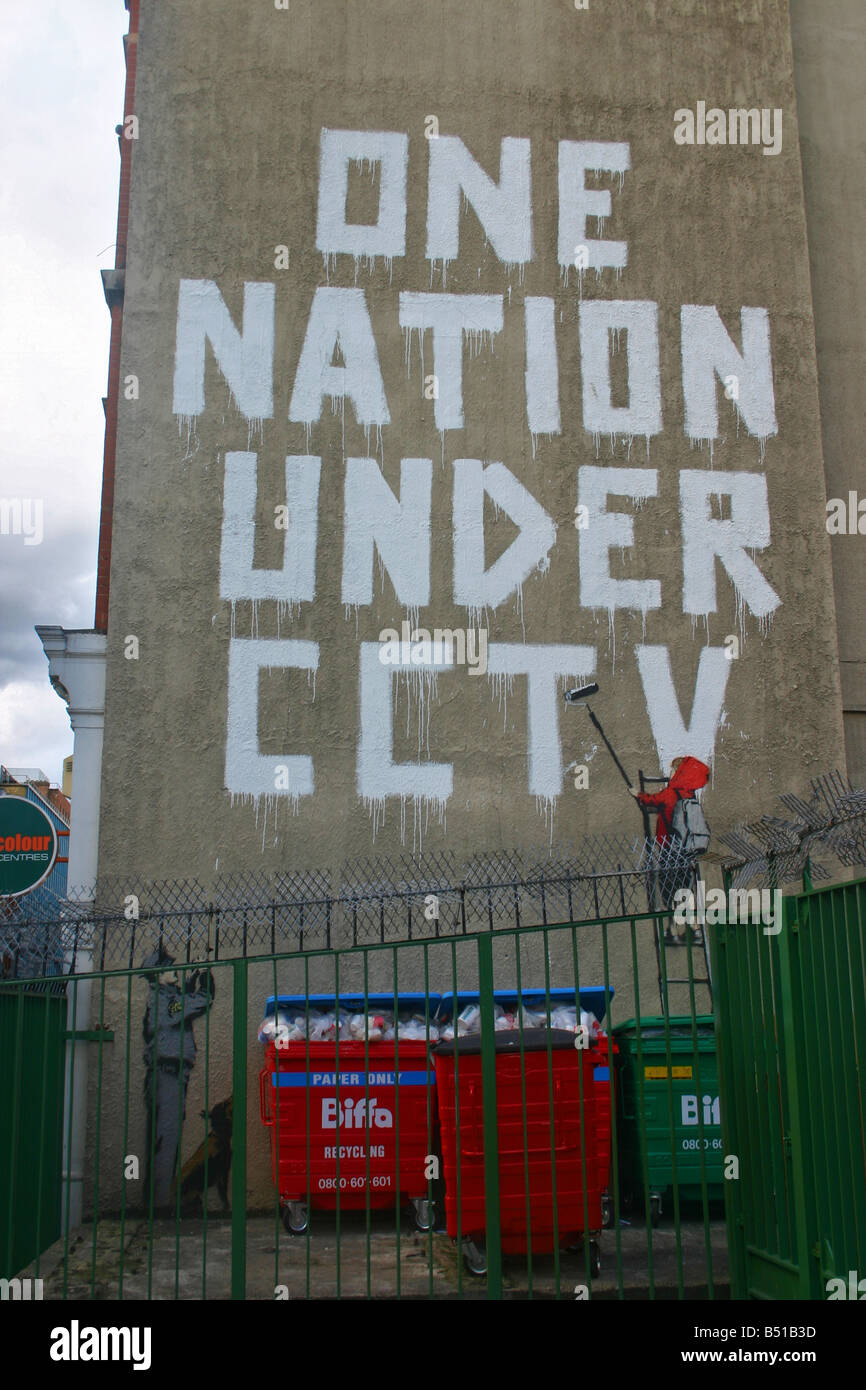 Banksy: One Nation Under CCTV newman street london Stock Photo