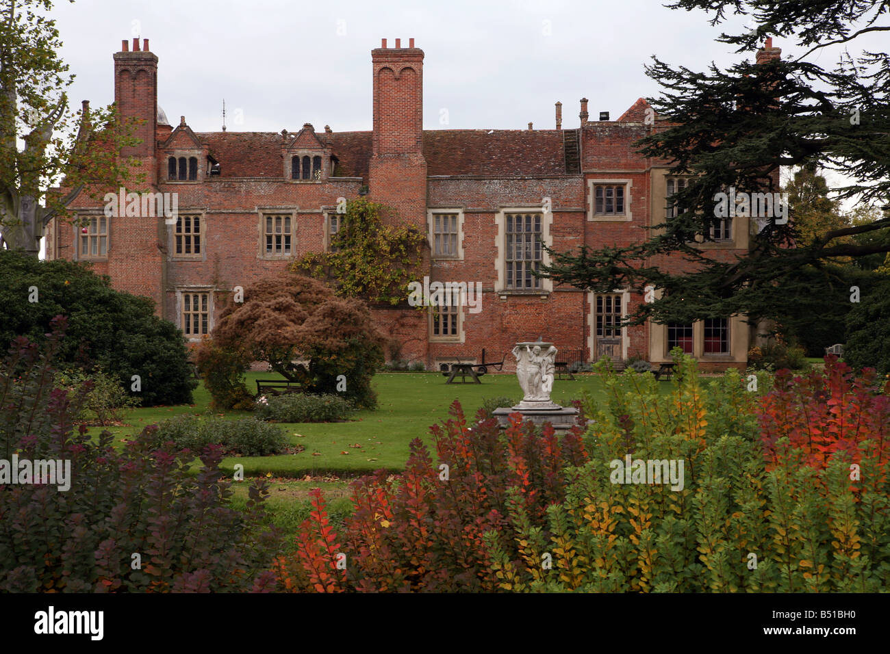 Kentwell Hall House & Gardens at Autumn in Long Melford Suffolk UK