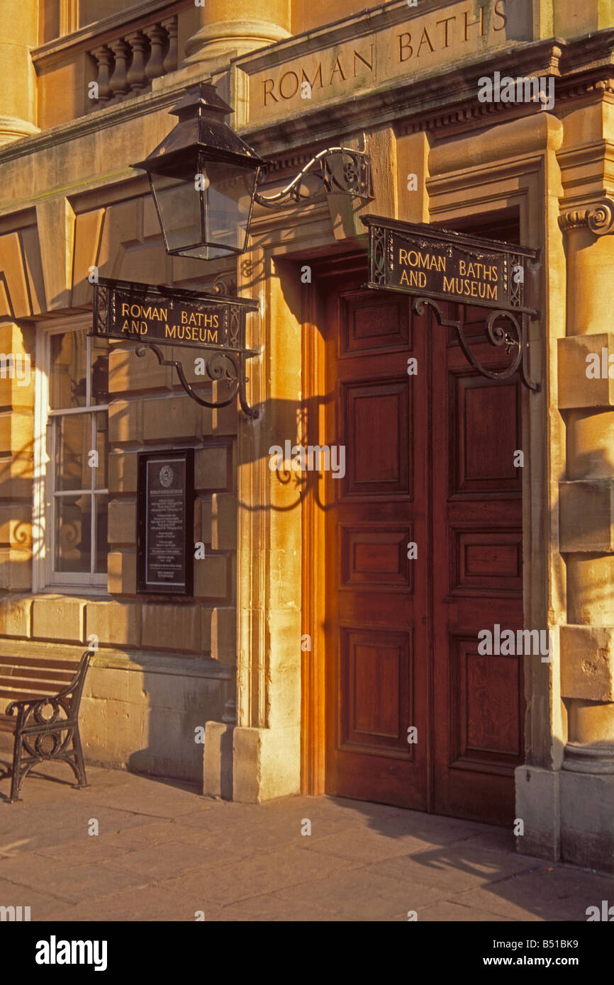 Entrance to the Roman Baths, Abbey Church Yard, Bath, England, UK. Stock Photo