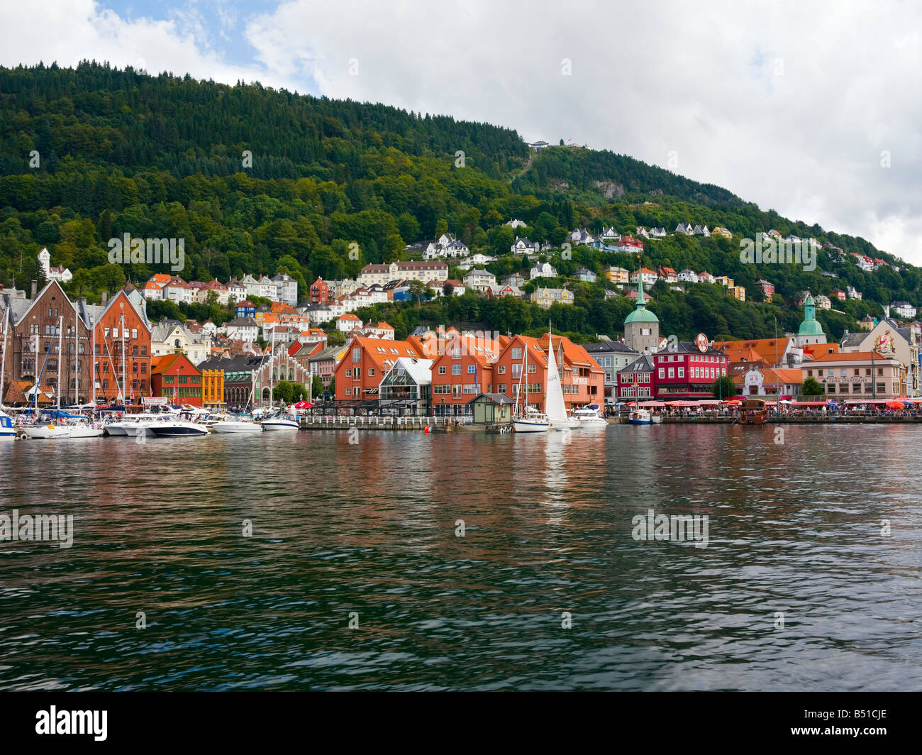 Harbour scene of Bergen Stock Photo