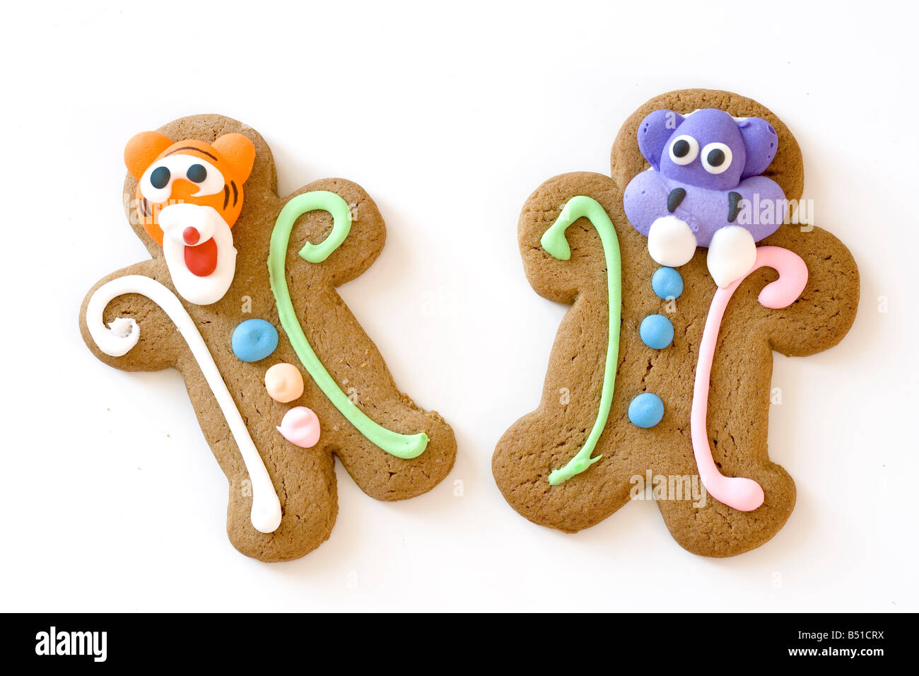 two gingerbread characters Stock Photo