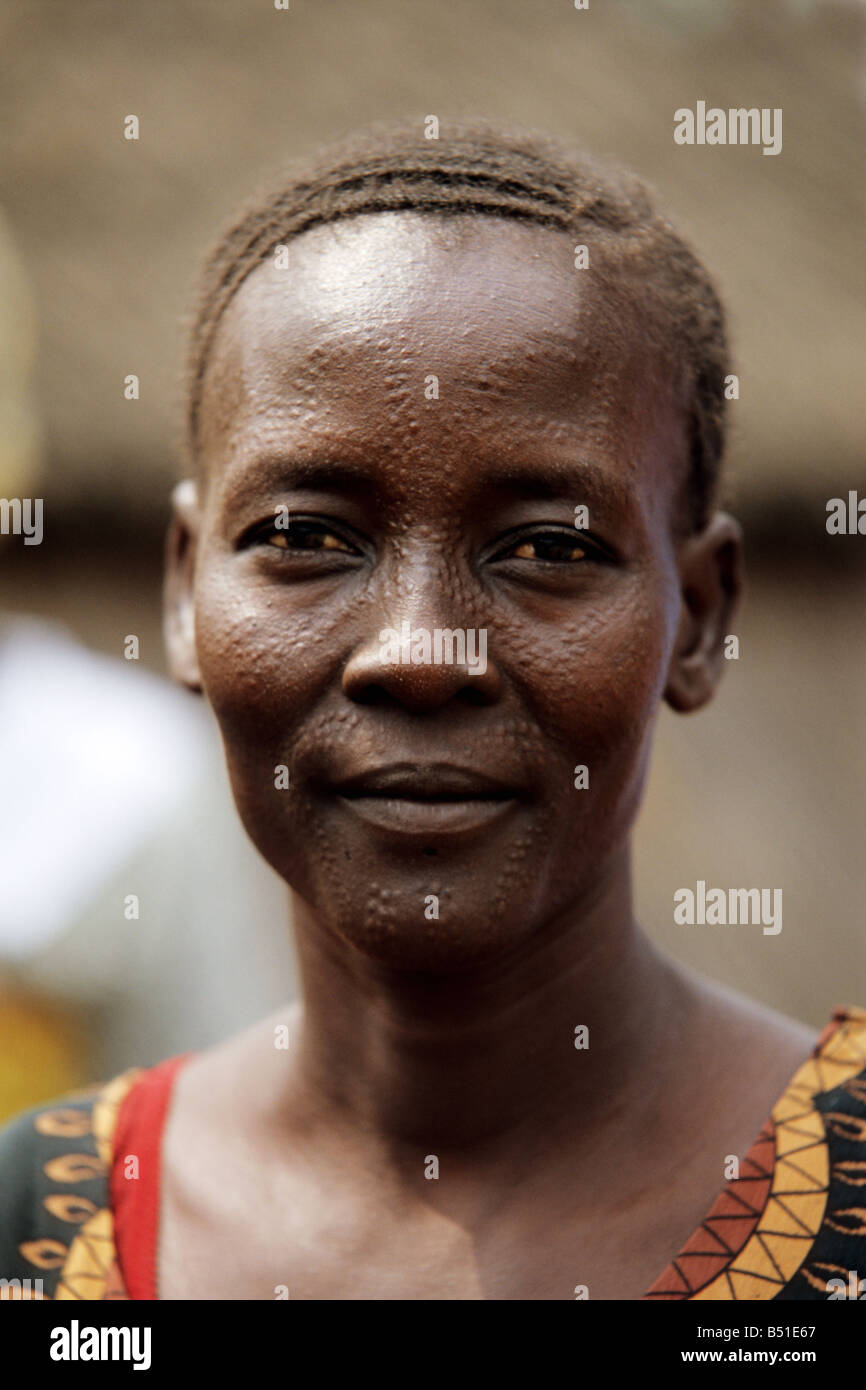 Portrait of a Nuer woman. Stock Photo