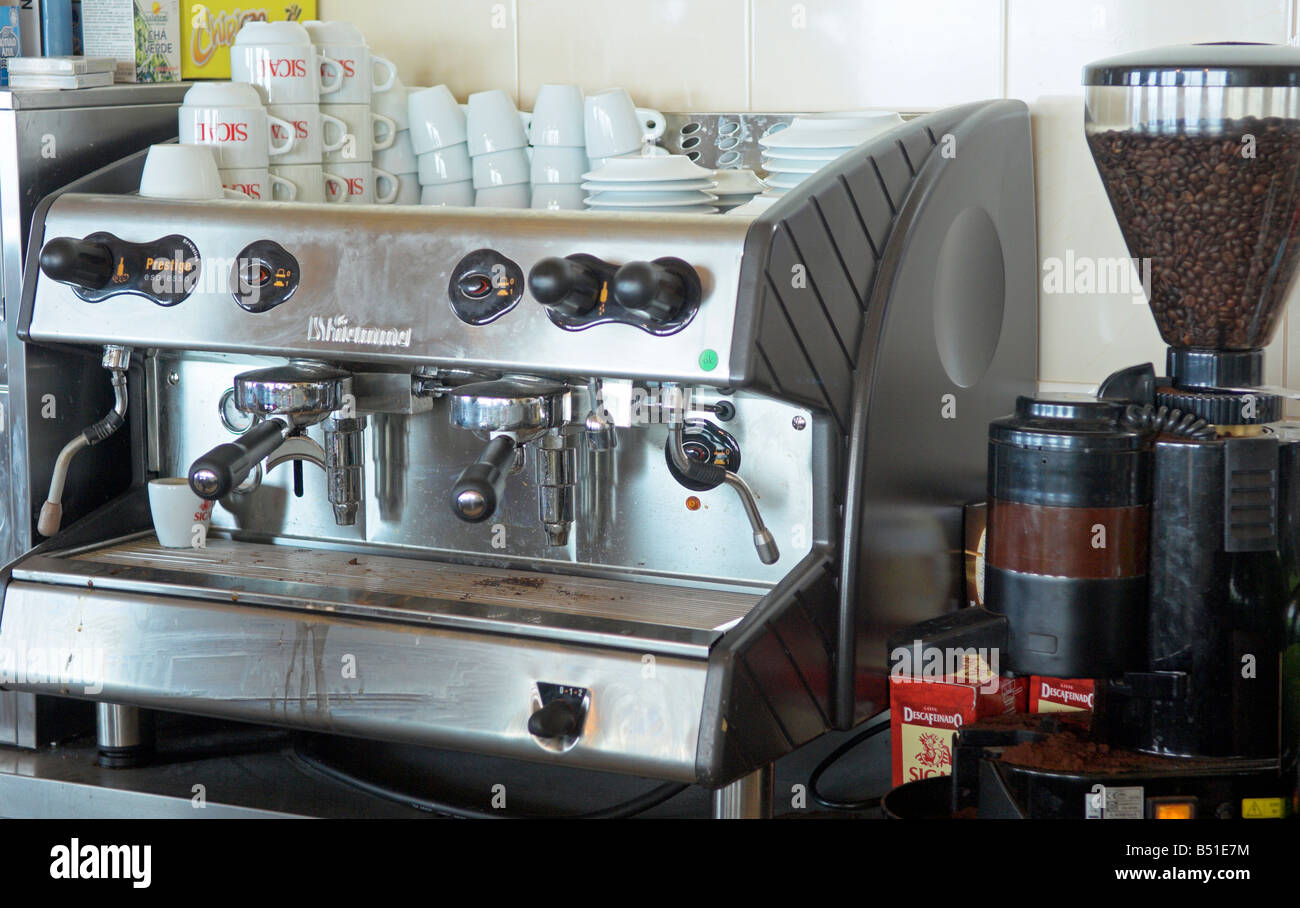 Espresso coffee machine in restaurant Stock Photo Alamy