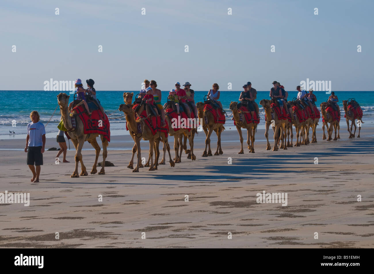 Camel riding on Cable Beach Broome Western Australia Stock Photo
