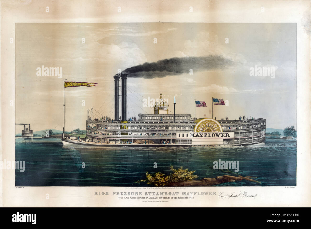 Steamship Mayflower 1855 Stock Photo